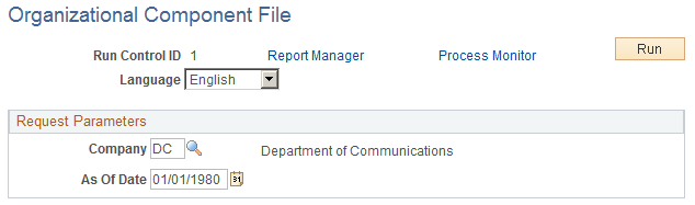 Organizational Component File page