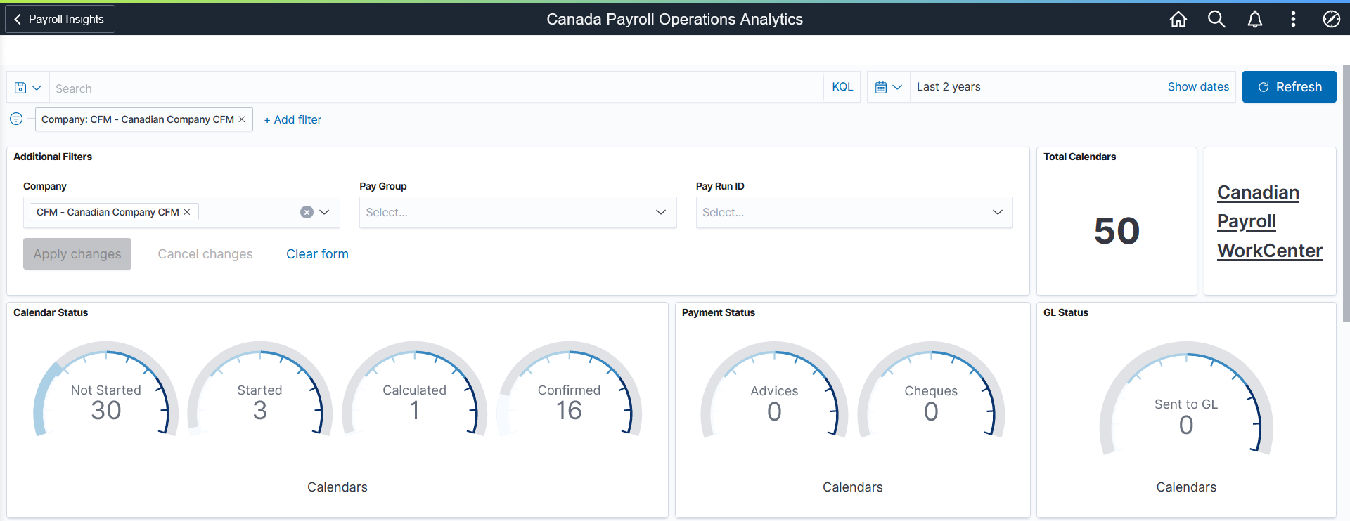 Canada Payroll Operations Analytics Dashboard (1 of 3)
