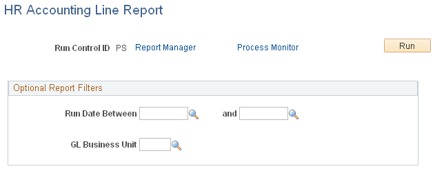 HR Accounting Line Report page
