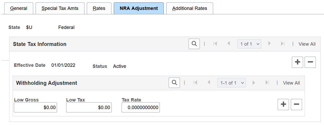 NRA Adjustment page