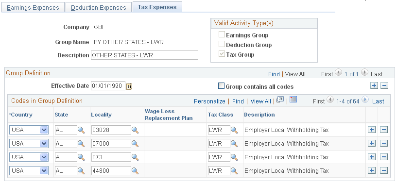 Tax Expenses page