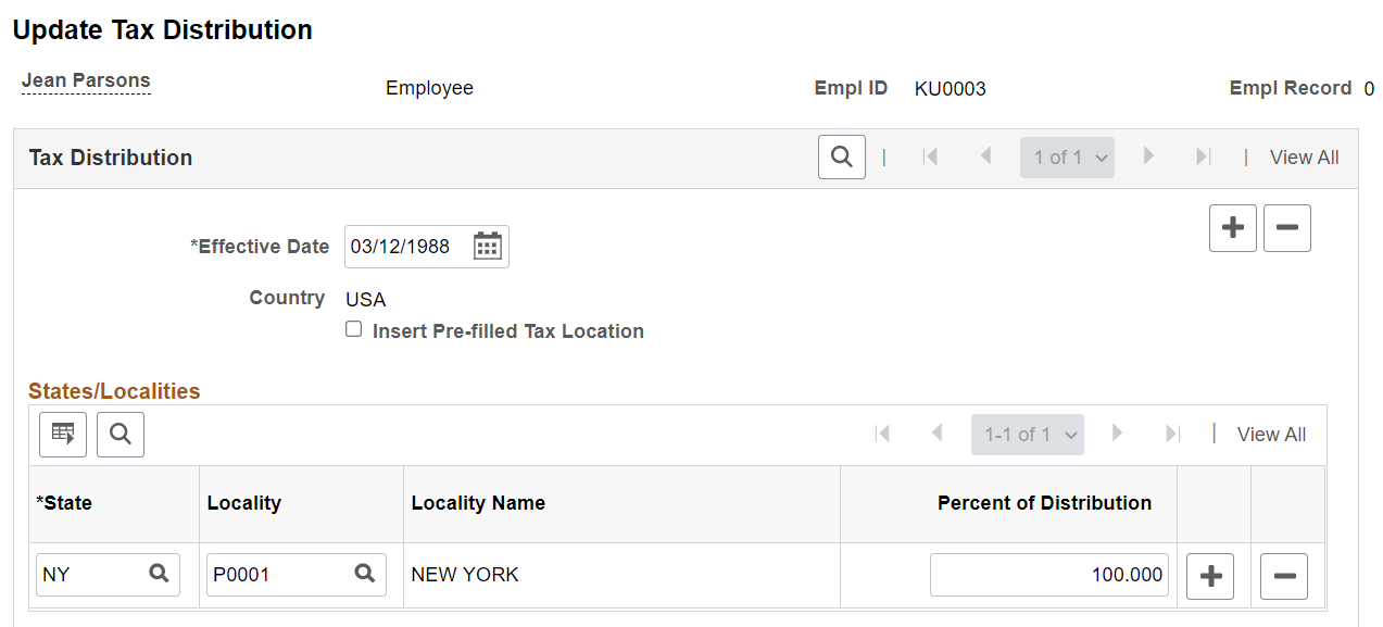Employee working 100% in NY state before transferring to new tax location