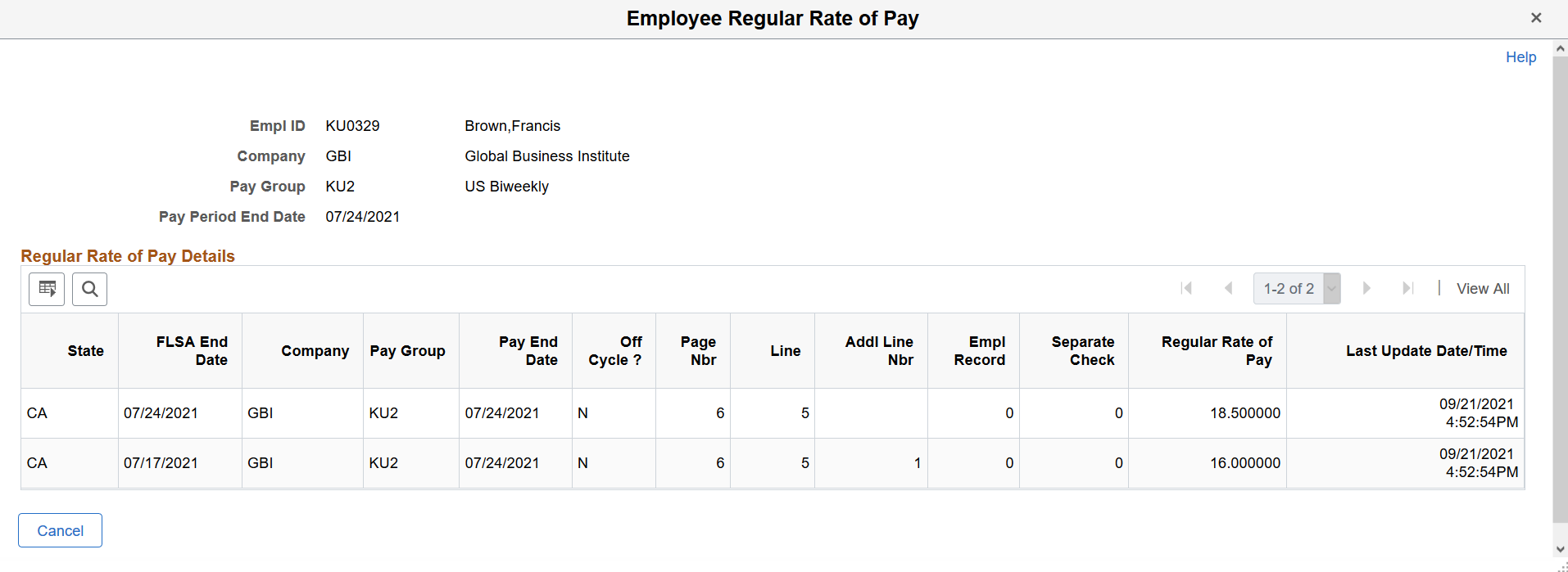 Calculated regular rate of pay for example 4