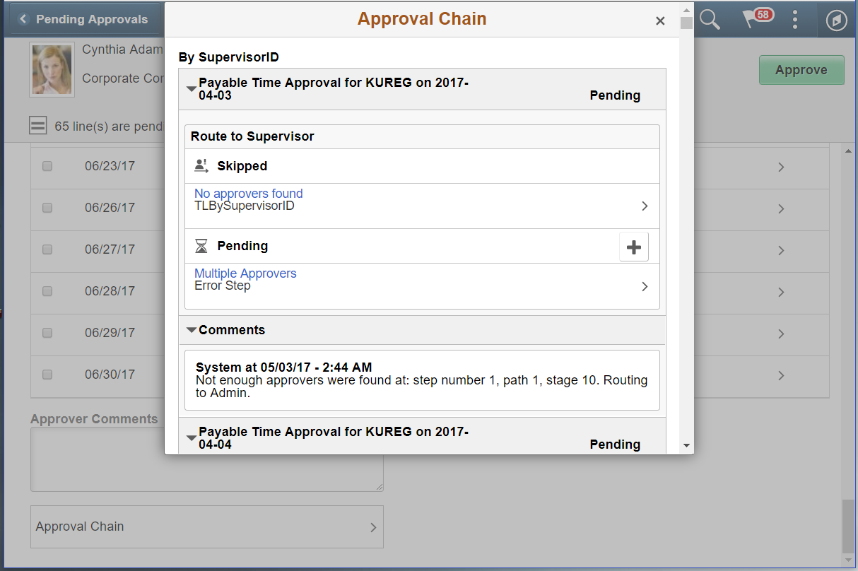 (Desktop) Approval Chain Modal