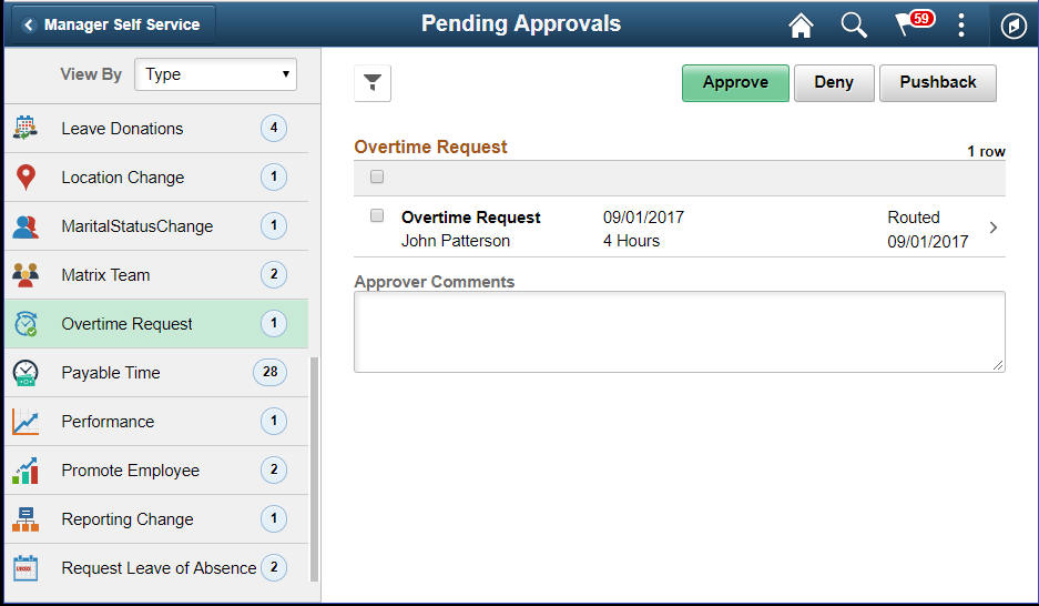 Pending Approvals_Overtime Request Page