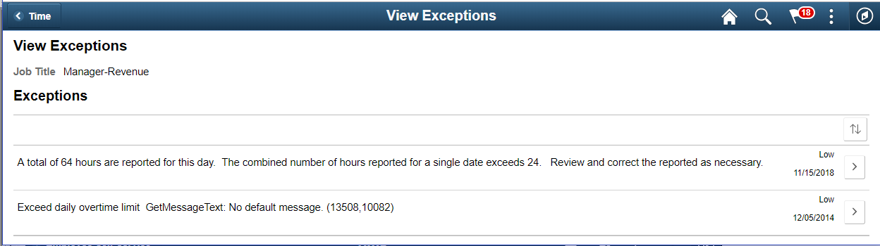 View Exceptions Single Details