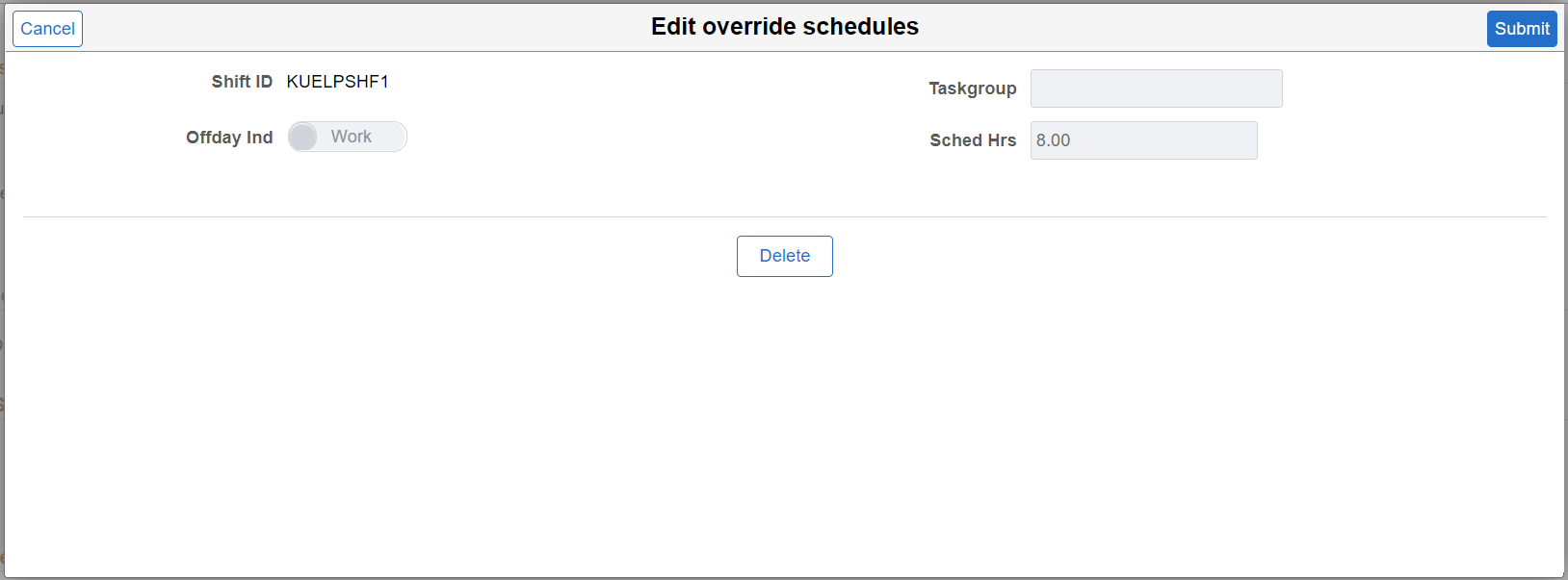 Edit override schedules