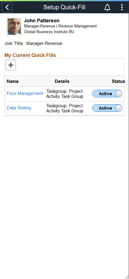 (Smartphone) Setup Quick-Fill page _Summary Tab