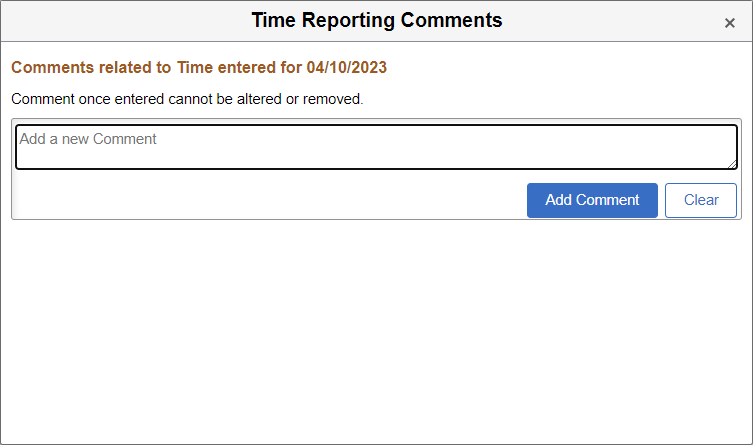 Time Reporting Comments