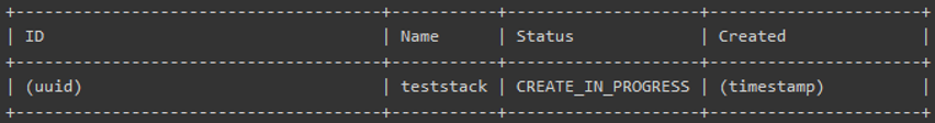 Stack creation