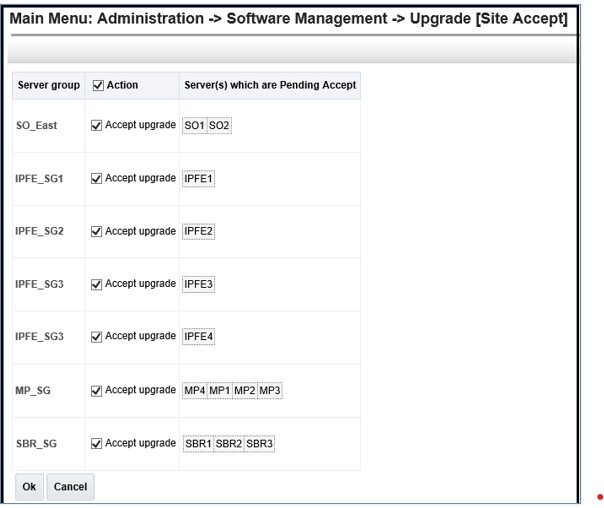 Site Accept Screen
