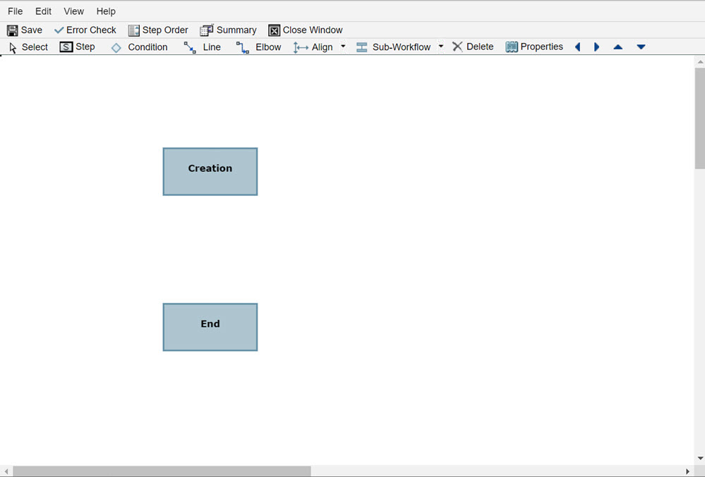 This image displays the workflow creation window.