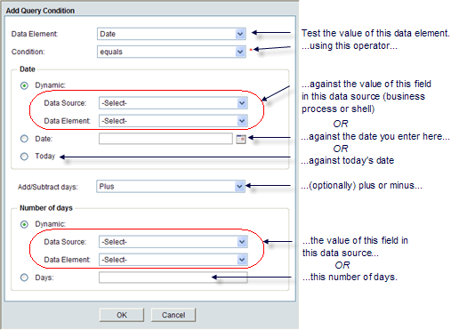 This image depicts the dynamic date value query condition.