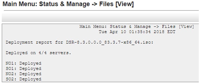 View ISO Deployment Report
