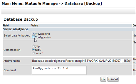 Database Back up