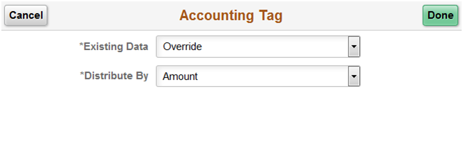 Accounting Tag page - Tablet