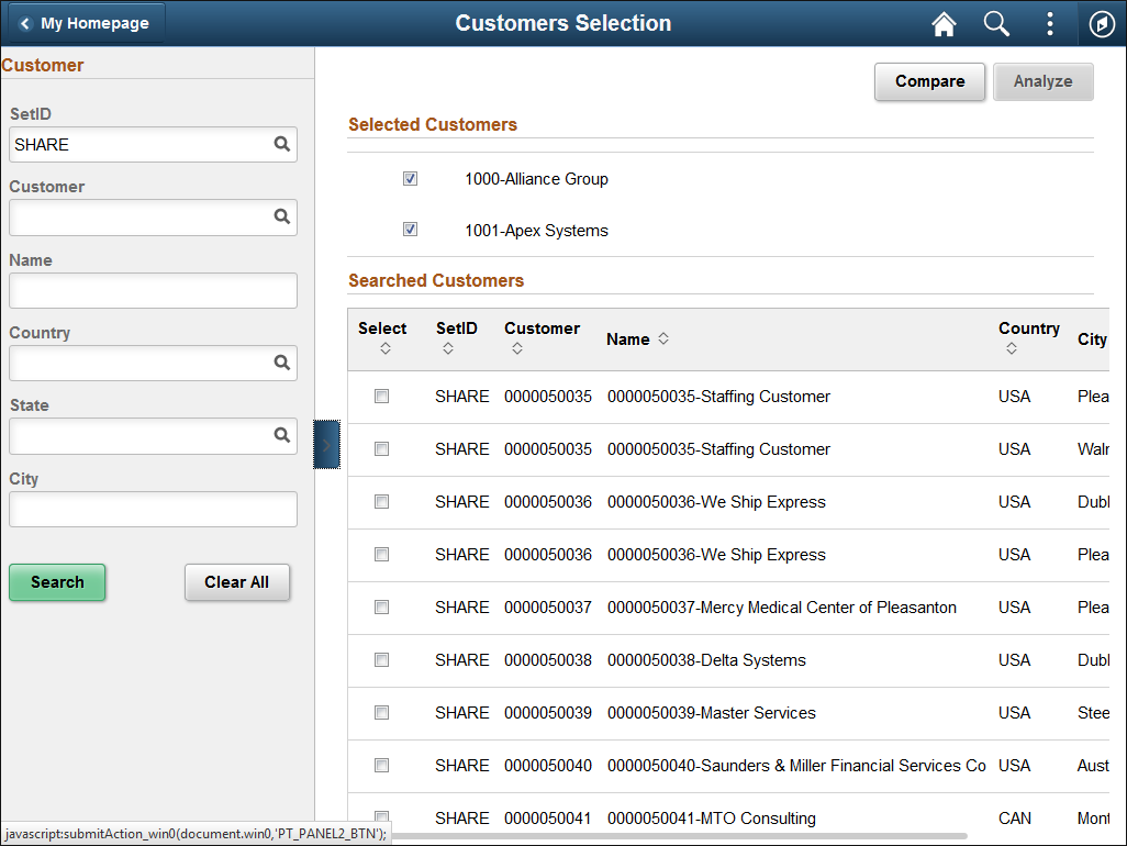 Comprehensive Customer View Page (Customer Search)
