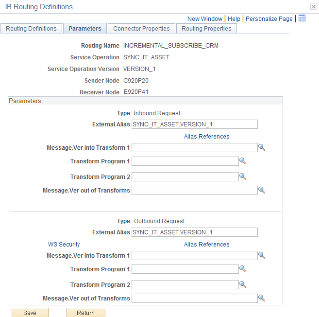 Parameters Page(INCREMENTAL_SUBSCRIBE_CRM)