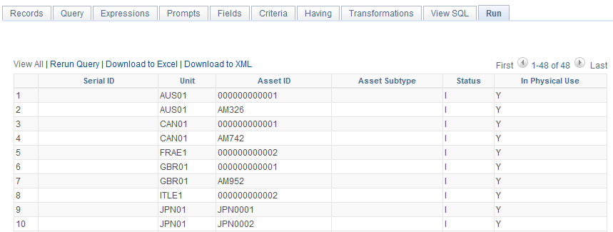 AM_IT_ASSETS_SERIAL_ID query result set