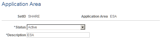 Application Area page