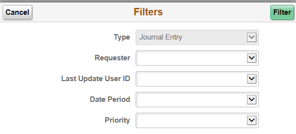 Filters page