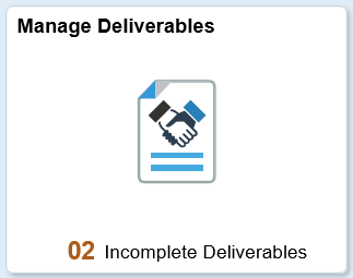 Manage Deliverables tile