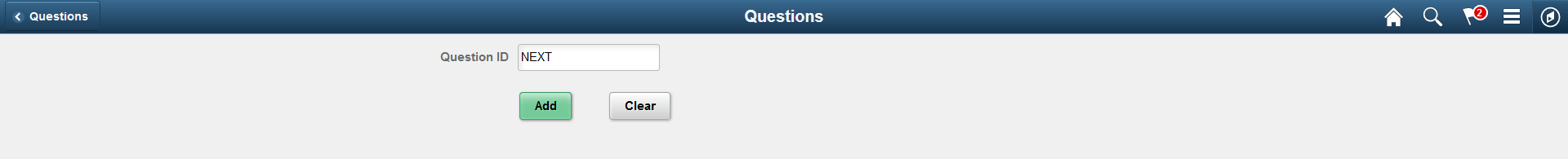 Maintain Question page (Add)