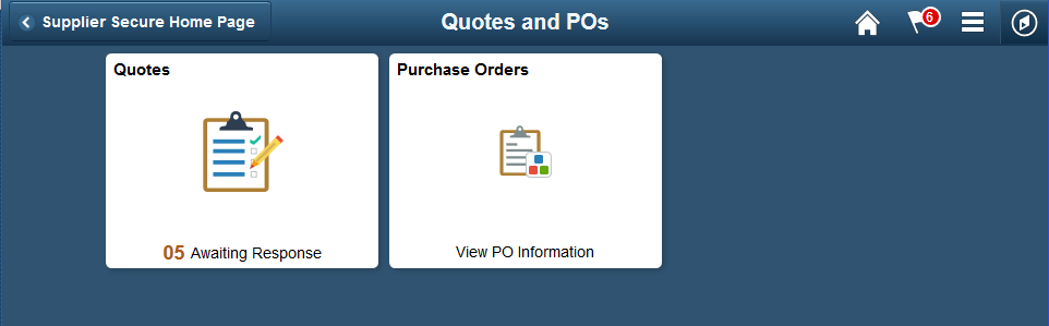 Quotes and Purchase Orders page