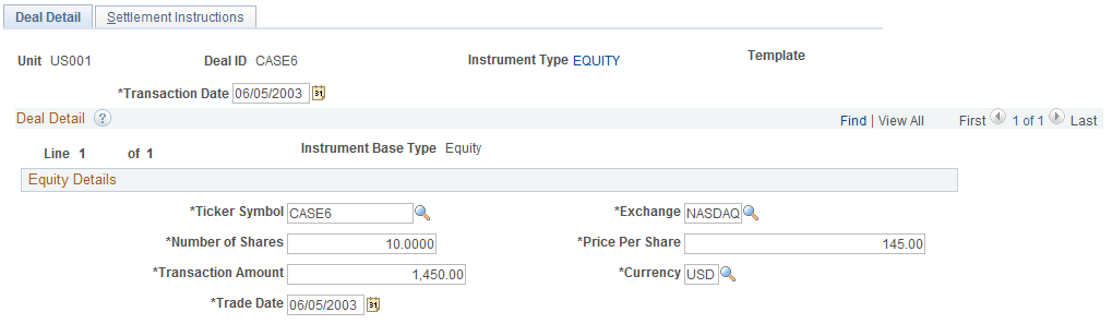 Deal Detail page for equity deals (1 of 2)