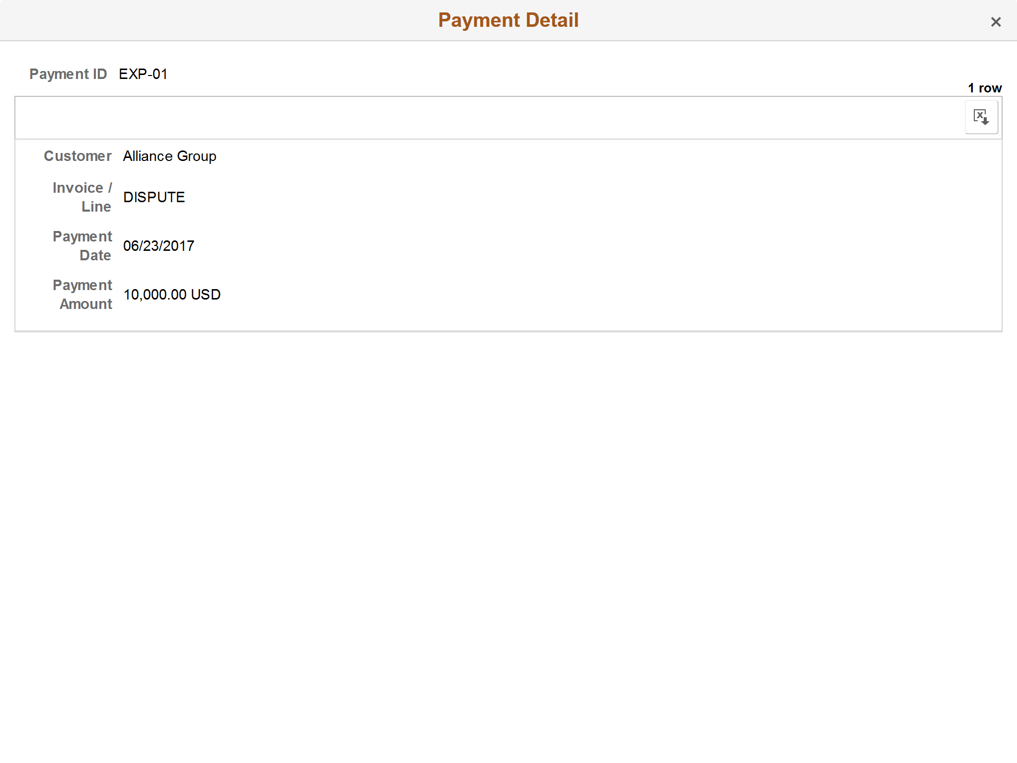 Payment Details page