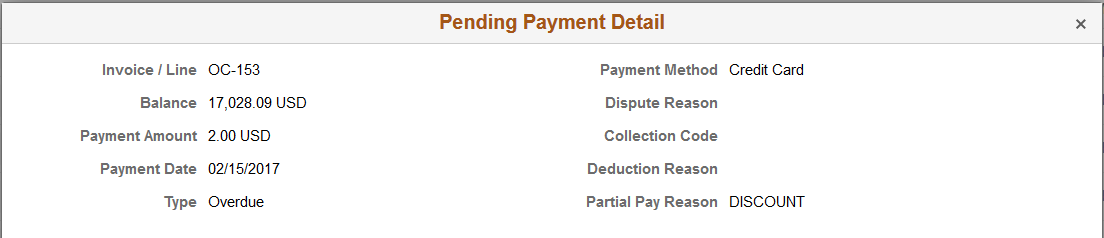 Pending Payment Detail page (LFF only)