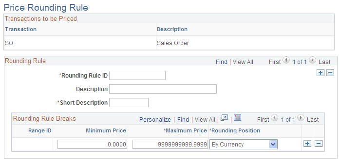 Price Rounding Rule page