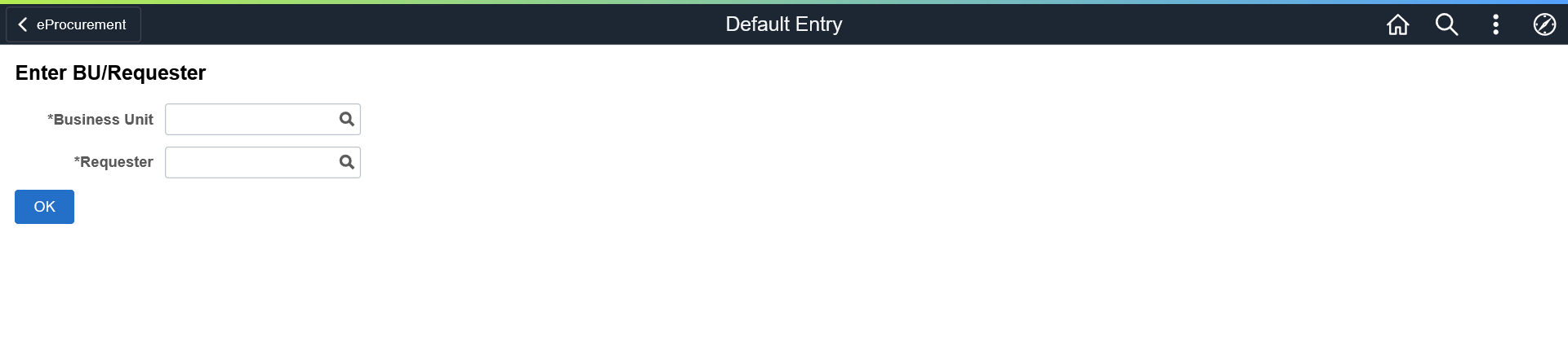 Default Entry page