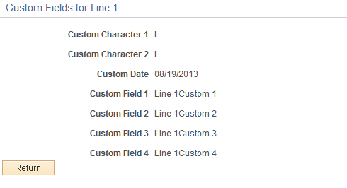 Custom Fields for Line 1 page