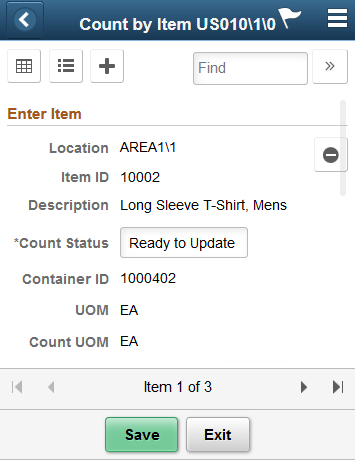 Count by Item - Single Item page