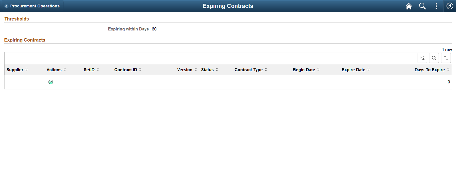 Expiring Contracts Page