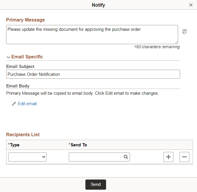 Notify page