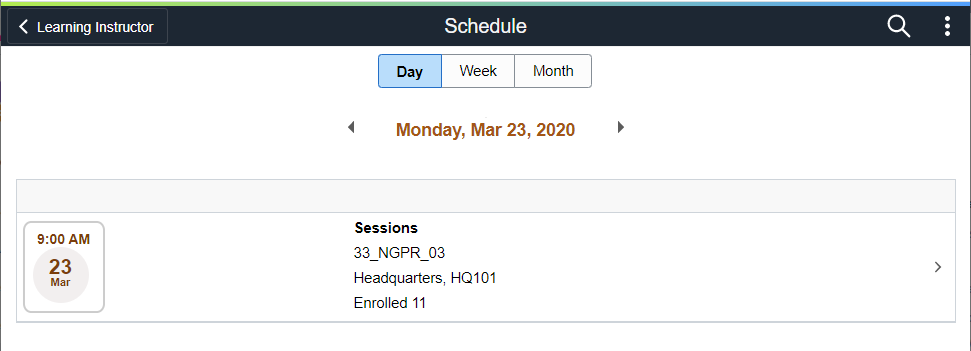 Schedule Page