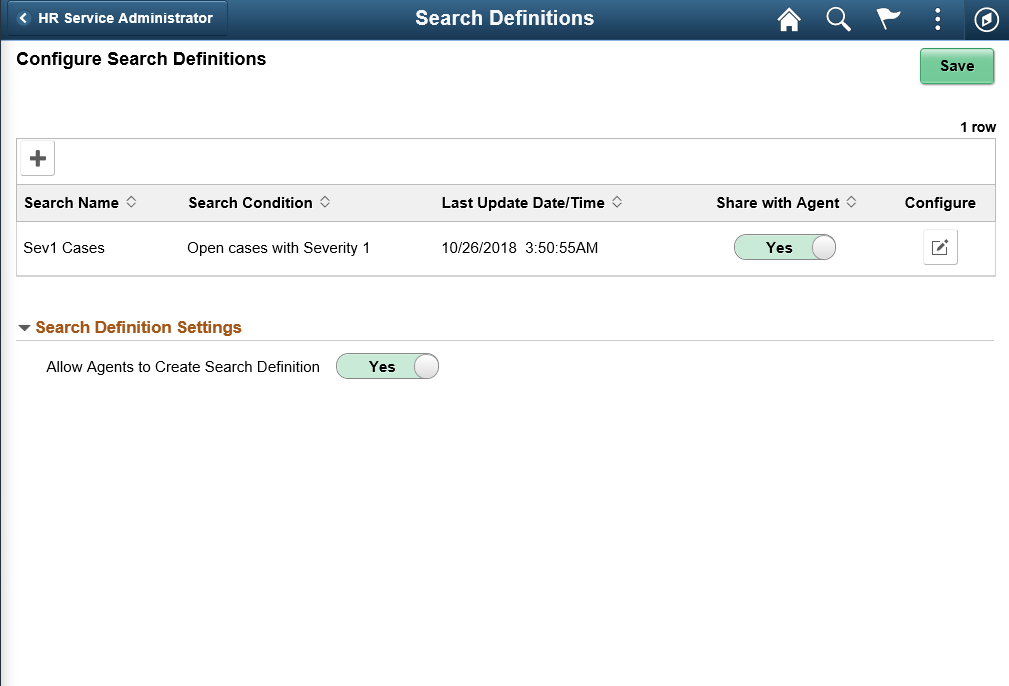 Configure Search Definitions