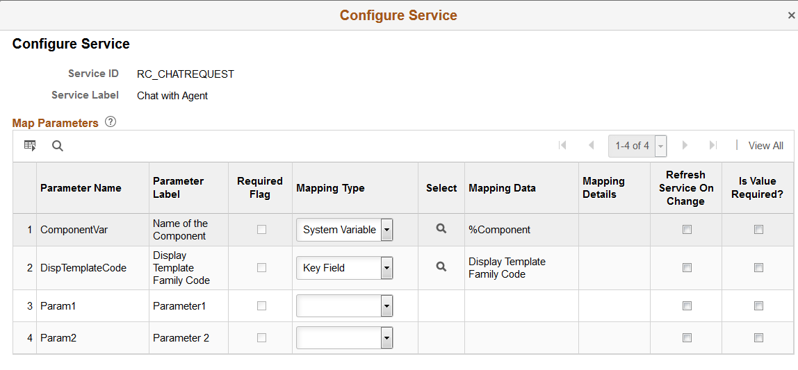 Configure Service Page