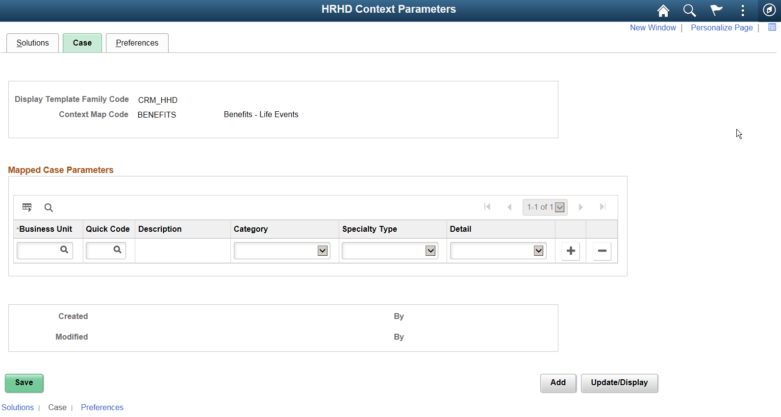 Configure Context Page Case tab