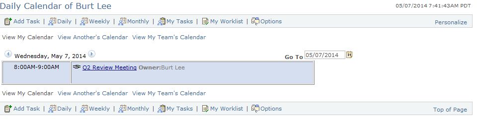 <><><Daily, Weekly, or Monthly> Calendar of <Name> page