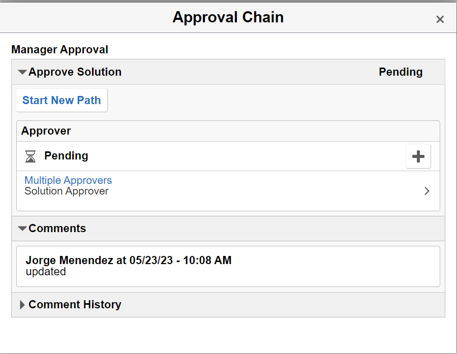 Approval Chain modal
