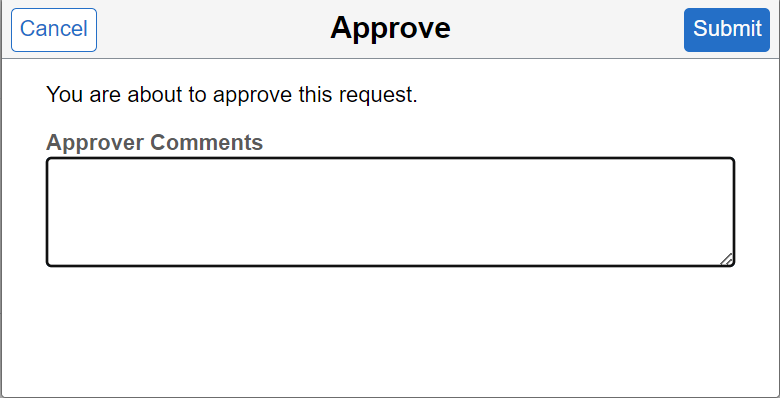 Approve modal
