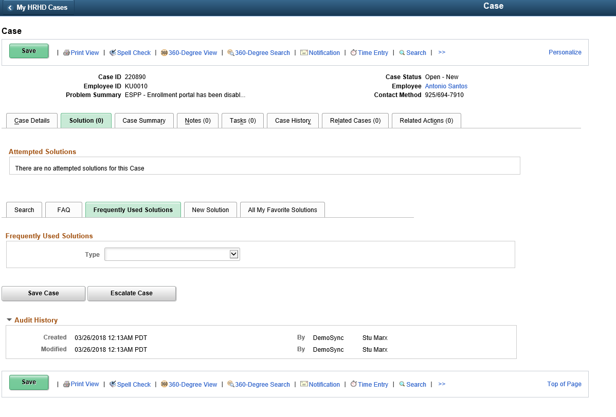 Frequently Used Solutions page