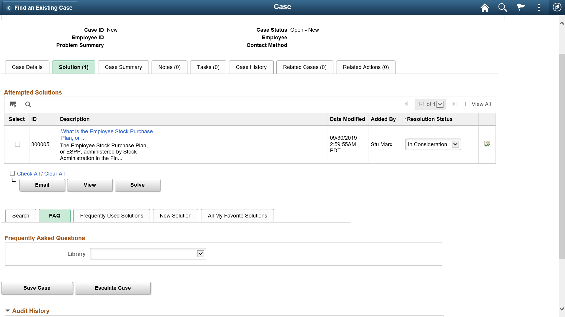 Solution: FAQ page