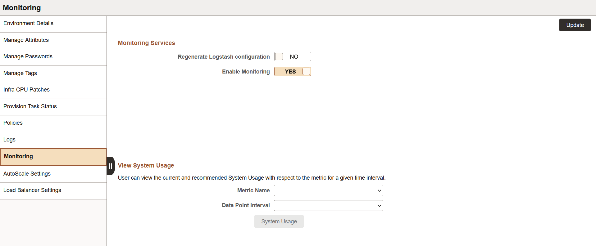 Monitoring page