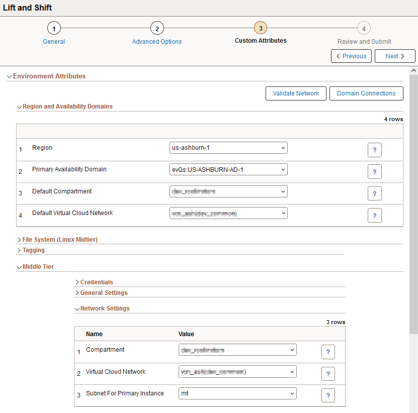 Lift and Shift - Region and Availability Domains