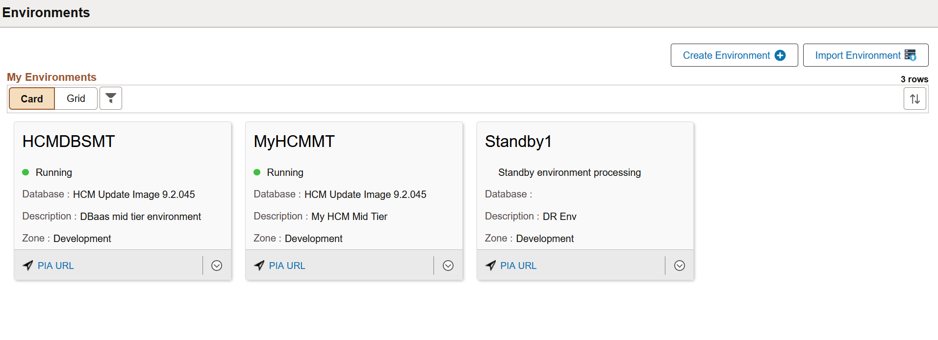Standby Environment Processing