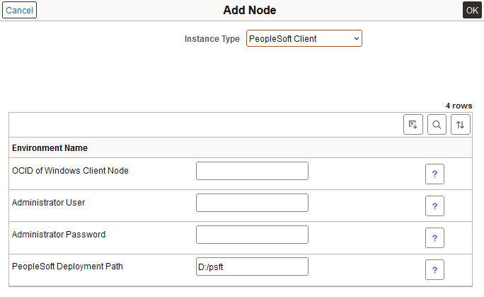 Add PeopleSoft Client Node